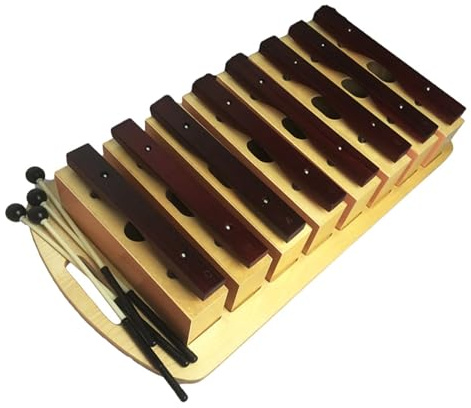 Großes handgeklopftes Glockenspiel-Schlaginstrument aus Redwood mit 8 Tönen und Ziegelstein vom Echo-Typ Glockenspiel Set