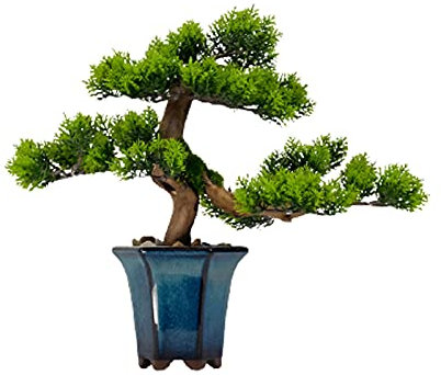 Künstlicher Bonsai-Baum Kleiner künstlicher Bonsai-Baum, gefälschte Pflanze im Topf, Kiefern-Bonsai-Pflanze, künstlicher Bonsai, for Fensterbank, Hof, Desktop-Display, 27,9 cm Bonsai Kunstpflanze