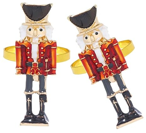 MAGICLULU 2piezas Servilletero de Soldado de Nogal Accesorios de Mesa para Navidad Servilleteros Cascanueces Adornos de Mesa Navideños para Banquetes y Fiestas