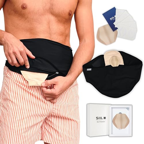 SIIL Stomagurt für Männer + Stoma-Protektor-Schutz | Kolostomiebeutel Abdeckungen für Sport | Ileostomiegürtel | Stomabeutel Abdeckung | Stomawickel Bauch (XS)