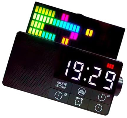 UKCOCO Wecker Mit Fm-Radio Und Lautsprecherfunktion Für Schlafzimmer Kabellose Wiedergabe Und USB-aux-Eingang Vintage-Design Mit Sound-Control-Beleuchtung Wecker Mit Schlummerfunktion