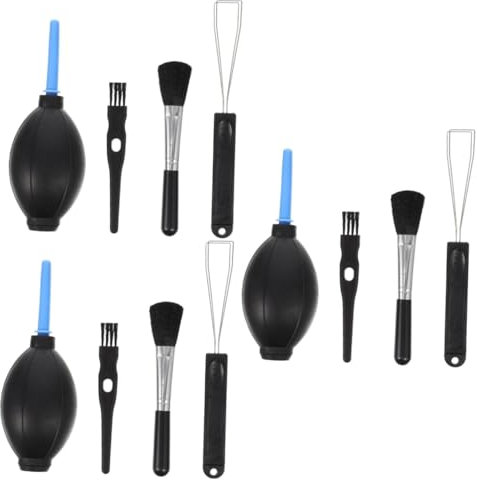 UKCOCO 3 Sätze tastatur reinigungsbürste Rad Spender Auto keyboard cleaning brush tastaturreinigungsbürstenset praktische Tastaturbürste Staubentferner für Haushaltstastaturen tpe Black