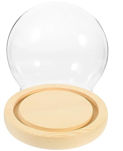 PHENOFICE Glaskuppel Zum Basteln Vitrine Kleine Glasvitrine Glasdisplay Rosenkugel Glaskuppeln Zur Präsentation Glasglocke Streichholzglocke Vitrinen Für Sammlerstücke Durchsichtige