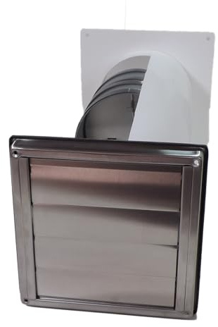 Ventilation-Nord Boîtier mural 150 avec 2 clapets anti-retour pour hotte aspirante, grille d'aération de protection contre les intempéries, avec moustiquaire, certificat Blower-Door et grande