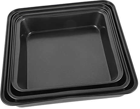 Didiseaon 3pezzi Teglia Per Pizza Al Carbonio Per Cucina e Ristorazione Antiaderente Per Pizza Torte e Biscotti