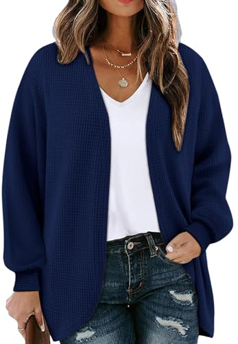Chicrise Cardigan Donna Lungo Autunno Maglioncino Leggero Aperto Spolverino Casual Morbido
