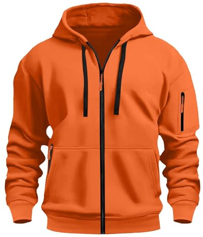 Felpa con Cappuccio e Cerniera Tinta Unita da Uomo Felpe con Tasche e Polsini Elastici Leggera e Funzionale Maglia Semplice Elegante Classici Maglie Casual Pullover Sportiva Hoodie Autunno e Inverno
