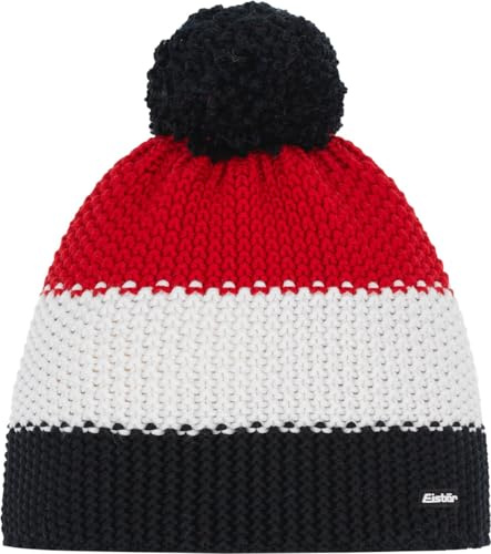 Eisbär Mütze Herren & Damen Star Pompon - Merino Wintermütze Unisex mit Fleece schützt vor Kälte und Wind - Bommelmütze atmungsaktiv thermoregulierend warm Haube aus Österreich