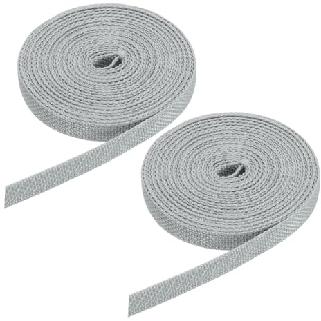 QUARKZMAN 2Pz Cinghie Per Tapparelle 6 m, 14mm, Per Tapparelle a Vista, Avvolgitori a Cinghia, Porte, Finestre, Tapparelle, Nastro Per Cinghia, Veneziane, Tapparelle, Grigio