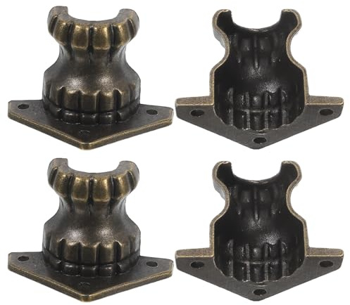 HONITANO Antike Metallbeine für Möbel mit Eckenschutz, Olivgrün | Legierung, Elegante Oberfläche, Einfache Montage, Stabile Stütze als 4 Stück für Möbel