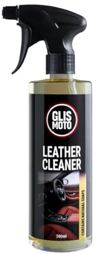Glismoto Leather Cleaner 500 ml – Premium Rinse-Free Leather Cleaning Solution | Car Leather Cleaner | Removes Dirt & Grime Safely | Natural Soaps, Soft Supple Finish & New Leather Fragrance