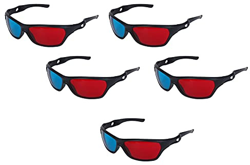Fpreeza 5x Red and Anaglyph Dimensional 3D VISION Glasses For TV Movie Game DVD