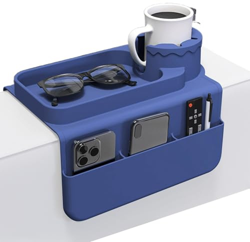 Portavasos De Silicona Para Sofá - Portavasos Para Sillón Antideslizante De 48x29,5 Cm | Bandeja De Silicona Para Brazo, Soportes Para Bebidas Antiderrames Con Bandeja Para Sofá Con Reposabrazos De