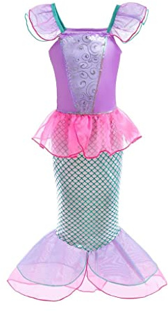 Lito Angels Meerjungfrau Prinzessin Arielle Kostüm Kleid Verkleidung für Kleinkind Mädchen, Größe 3-4 Jahre 104, heißes Rosa