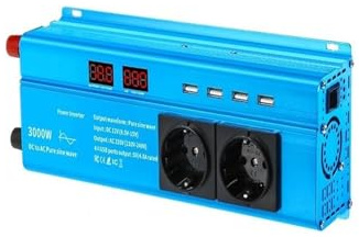 Onda Sinusoidale Convertitore Potenza Inverter Onda Sinusoidale Pura Con Presa Universale UE Da 3000 W DC 12 V A CA 220 V 230 V Display LED 4 USB Trasformatore Convertitore Corrente(EU 50Hz)