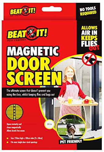 Door Mesh Magnetic Magic Curtain Black OR White Fastening Mosquito Fly Insect Net Screen Quality Non Toxic PET Friendly UK Free P&P (3 x Magnetic Magic Door Screen, White)