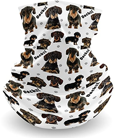 Merchandise for Fans Foulard multifonction | Écharpe tubulaire | Bandana | Foulard Impression photo pour femme, homme, enfant | Motif teckel / teckel 02, multicolore, Standard Erwachsenengröße