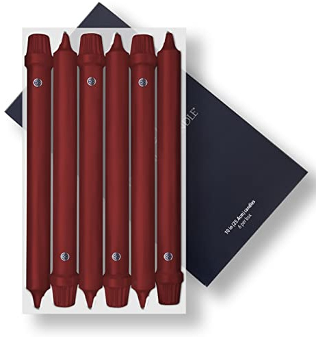 Colonial Candle Unscented Taper Candle, Classic Collection, Red, 10 in, Pack of 6 Candlesticks - Up to 8 Hours Burn