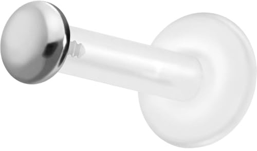 PIERCINGLINE PTFE Labret mit Innengewinde TITAN AUFSATZ SCHRAUBDISC FLACH Piercing Lippe Nase Ohr Helix Tragus Medusa Farb & Größenauswahl