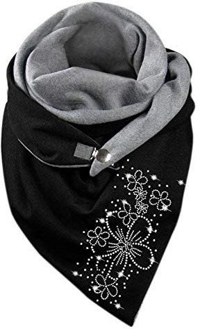 Dreieck Schal Damen Winter Warm Schlupfschal Herbst Halstuch Kuschelig Winterschal Blumen Muster Herbst Schal Frauen Deckenschal Halstuch Scarf Poncho Cape