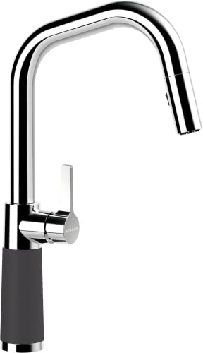 SCHOCK Küchenarmatur SC-530 Dusk – graue hochdruck Armatur CRISTADUR mit ausziehbarer Schlauchbrause und Standard Norm-Anschlüssen