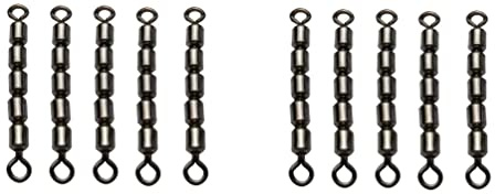 Set: 2-3 Packungen (10-15 STÜCK) Behr Fünffach Wirbel Forellenwirbel Black Nickel, 9-19 Kg Angeln Wirbel +gratis Petri Heil! Aufkleber