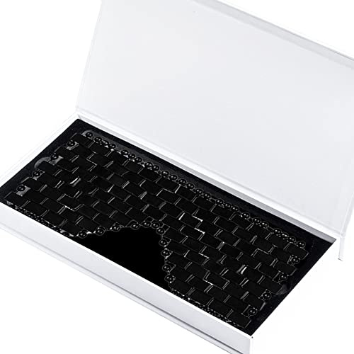Rosenquarz-Jade-Augenmaske Mit Box Naturstein-Massagegerät Augen-Entspannungsmassage Entspannende Augenmaske Gesichtsmassage,Schwarzer Obsidian