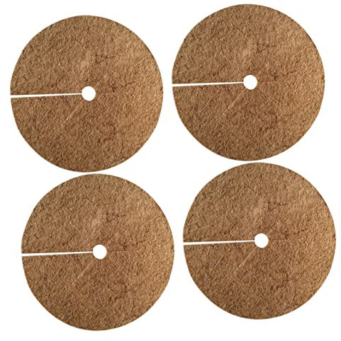 Uonlytech 4pezzi Anello Di Pacciame Naturale Di Cocco Per Vasi Da Giardino Protezione Piante e Conservazione Umidità Design Resistente e Sostenibile