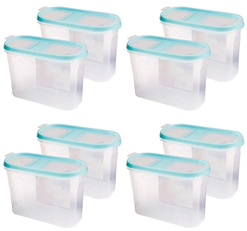 Bestlivings Vorratsdosen mit Deckel 1,4 Liter (8er Pack/Türkis), Luftdicht Schüttdose BPA frei, Vorratsbehälter Set - Frischhaltedosen Klappdeckel