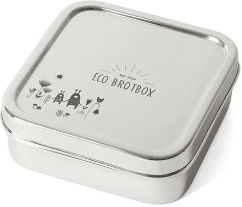 Brotbox Classic | Brotdose Kinder 500ml (Monster) | Lunchbox aus Edelstahl BPA frei | Vesperbox Spülmaschinenfest