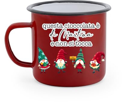 Generico Questa Cioccolata non si tocca Tazza Mug in Alluminio Natalizia Personalizzata con Nome Idea Regalo Festa Colazione Natale Decorazioni Natalizie Divertente Simpatica The Latte Caffè Tisana
