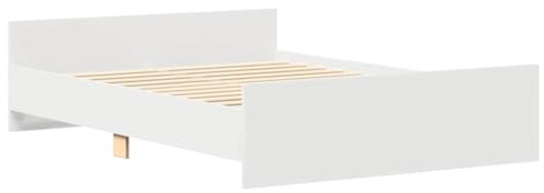 vidaXL Bettgestell mit Kopf- und Fußteil Weiß 120x200 cm