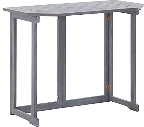 TANZEM Klappbarer Balkontisch, Grilltisch, Gartentisch Wetterfest, Tisch Balkon, Outdoor Tisch, Balkon Möbel Für Kleinen Balkon, 90 x 50 x 74 cm Massivholz Akazie