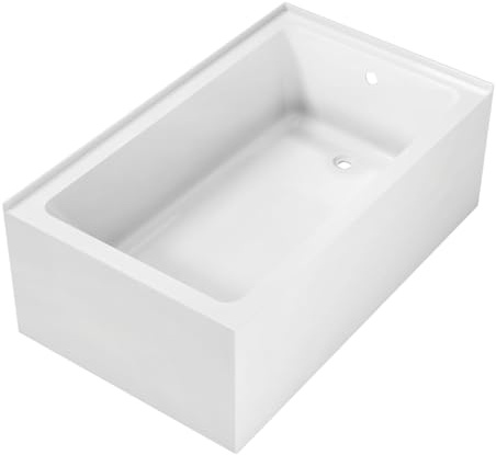 Aqua Eden VTAP6036R22TS 60-Inch Acrylic 2-Wall Corner Alcove Tub with Right Hand Drain, White