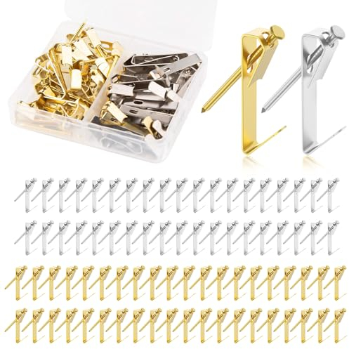 80 Pièces Crochet pour Cadre Photo，Accroche cadre，Accroche Tableau Crochet Mural Accroche Tableau Fixation Cadre Crochet，pour Fixation Cadres Photos Miroirs Œuvres d'Art