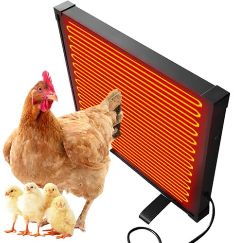 Hühnerstallheizung, 145 Watt, Strahlungswärme, Hühnerheizung, energieeffizient, sicherer als Brutlampe, Flachbildschirmheizung für Küken, Hühner, Hunde, Katzen und andere Haustiere, Installation
