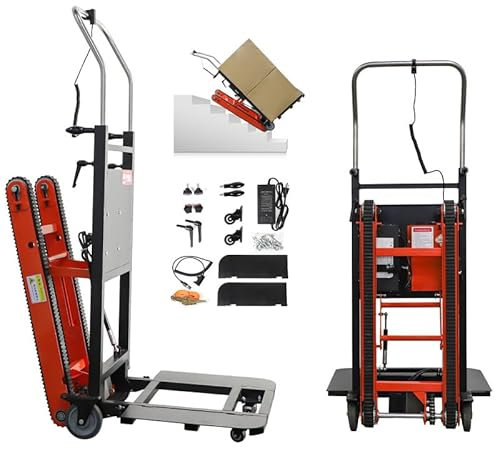 RXFSP Electric Stair Climbing Dolly, 400W Powered Electric Stair Climber Hand Truck Dolly Cart for Moving, 200KG Capacity Heavy Duty Stair Crawler Hand Truck