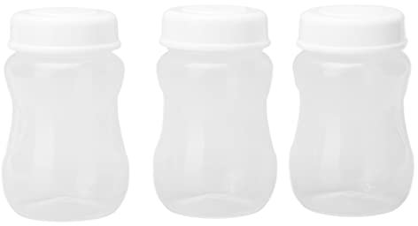 Taza de Almacenamiento de Leche de 3 Uds, Contenedor de Botella de Almacenamiento de Leche Materna Sellado de Boca Ancha de PP para bebé, Diseño de Boca Ancha, Ideal para bebé