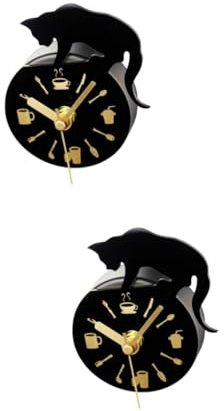 Alipis 2stücke Katzenmuster Kühlschrankuhr Mit Magnet Und Aufkleber Kreative Wanduhr Für Einfache Zeitablesung Für Familien Und Freunde Batteriebetrieben Langlebig Und Praktisch