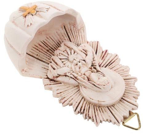 MUSISALY Family Holy Water Basin Our Lady of Grace Water Font Body of Christ Communion Holy Water Storage Font Hanging Holy Water Font Blessing Container Crucifix Wall Holy Water Bowl Resin