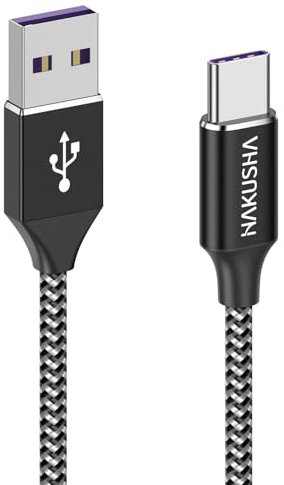 Cavo USB C 1M 5A Cavo USB Tipo C Nylon Ricarica Rapida per Android Samsung Galaxy Z Flip, S22+, S21 Ultra, Xiaomi 12, Google Pixel, OnePlus, Moto, Realme, tavoletta