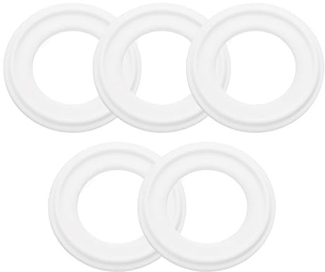 sourcing map 5Pcs PTFE Sanitary Gasket 1-1/2 Tri-Clover O-Ring Sealing Gasket Ring Washer Fits OD 51mm Sanitary Pipe Weld Ferrule, White
