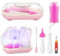 Baby Bottle Brush, Maypott Portable Travel Silicone Bottle Brushes for Cleaning Bottle Drying Rack Bottle Cleaner Set with Nipple & Straw Brush Bottle Drying Rack Baby Bottle Steriliser(Purple)