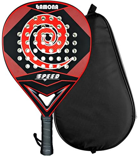 Racchetta da padel in fibra di carbonio con schiuma EVA ultra Softa- Racchetta da paddle design leggero con impugnatura comoda 38 mm Carbon pala de Padel Racchetta