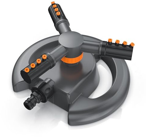 Brandson - Rasensprenger 360 Grad Kreisregner - Garten Sprinkler 3/4 Zoll- Rotierender Wasser Sprinkler - Große Flächen - mit Schnellkupplung, für Bewässerungsanlagen, Rasensprinkler