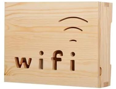 QCKNKMGG Router Estante， Caja organizadora de Almacenamiento for enrutador de Madera Maciza, for Pared, sin Agujeros, for Sala de Estar, Centro Multimedia, for Oficina(Dark Khaki)