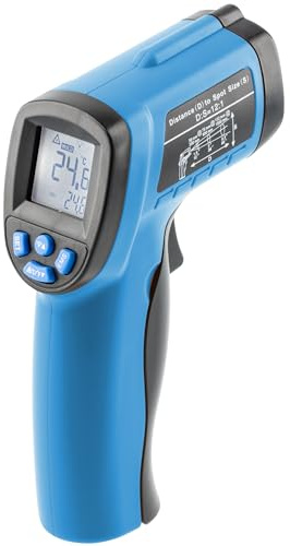 HÖGERT TECHNIK Infrarot-Thermometer kontaktlos -50°C bis +550°C | digitales Laserthermometer, 12:1 Optik, Celsius/Fahrenheit, für Werkstatt, Bau und Industrie