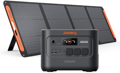 Jackery Explorer 3000v2 Générateur Solaire Portable avec 200W Panneau Solaire, 3072Wh/3600W (Max 7200W) LiFePO4 Batterie, 8 Ports de Sortie, 1.8H Charge Rapide pour Électricité de Secours, Camping-car