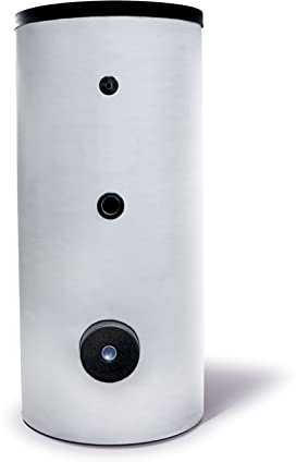 SUNEX Warmwasserspeicher 400L - Brauchwasserspeicher S8 ohne Wärmetauscher - für Heizstabanschluss - Hochwertige Emaille 50mm PUR-Dämmung - inkl. Magnesiumanode & Thermometer