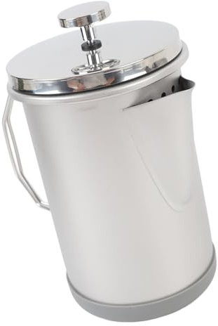 Aoaoy Prensa francesa de acero inoxidable 304, máquina de café portátil elaborada a mano de 33.8 onzas para camping, 1000 ml con multifuncionalidad, diseño ligero, simple también (plata)